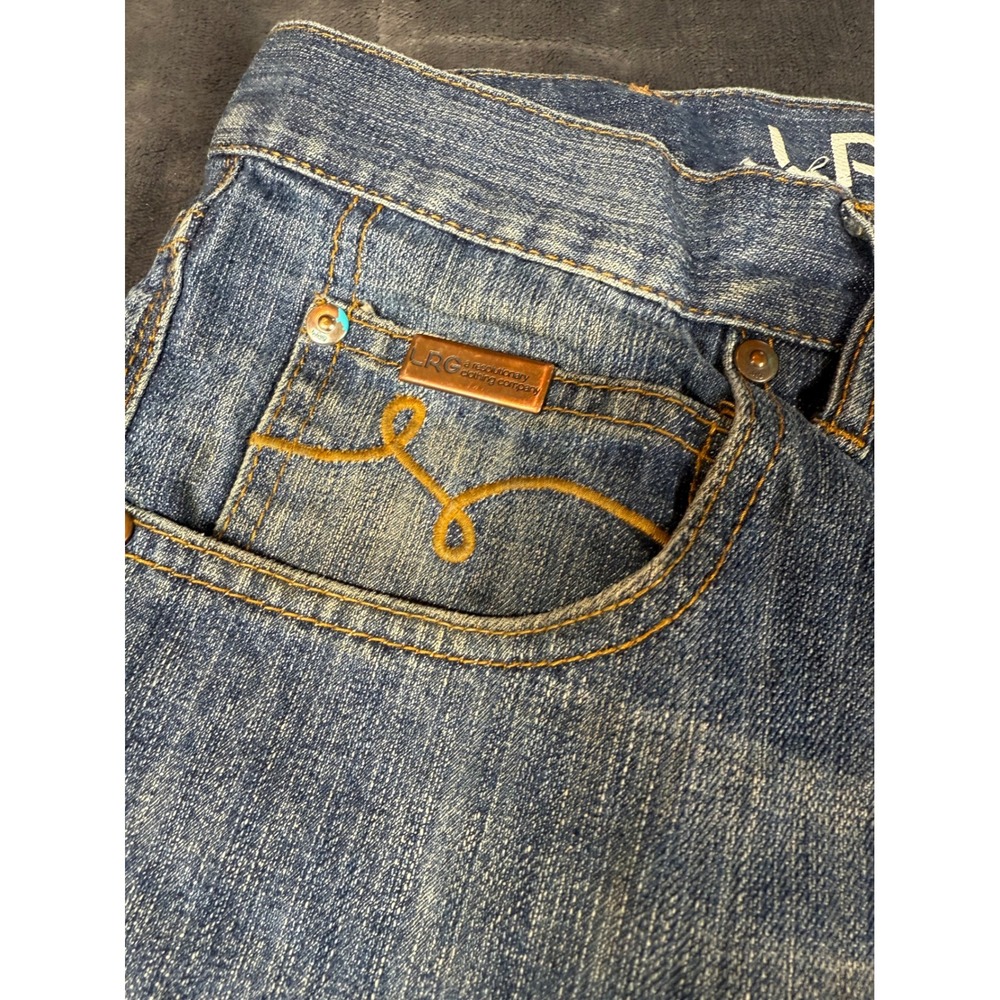 LRG Grass Roots Denim Shorts Mens Size 32 Blue Jean Distressed Casual thrash - Picture 3 of 16